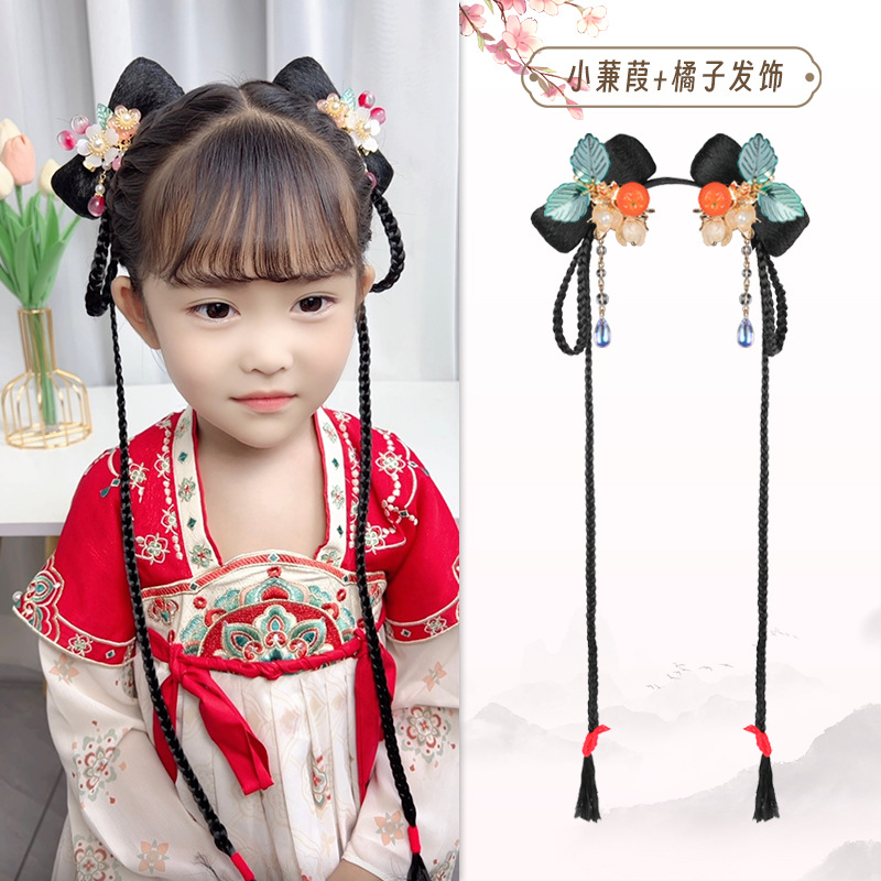 꼬마 번 + 오렌지색 헤어 액세서리 한 쌍