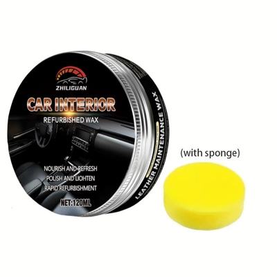 Cross-Border Exclusive Supply: Car Interior Refurbishment Leather Nourishing Cream, Interior Coating Agent, Car Cleaning and Maintenance Agent (Cleaning/curing agent) - one-bottle-sponge