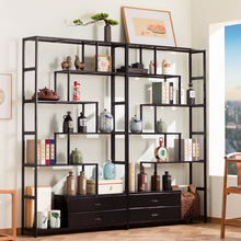 新中式多宝阁博古架茶叶展示陈列柜客厅古董小摆件置物架隔断架子