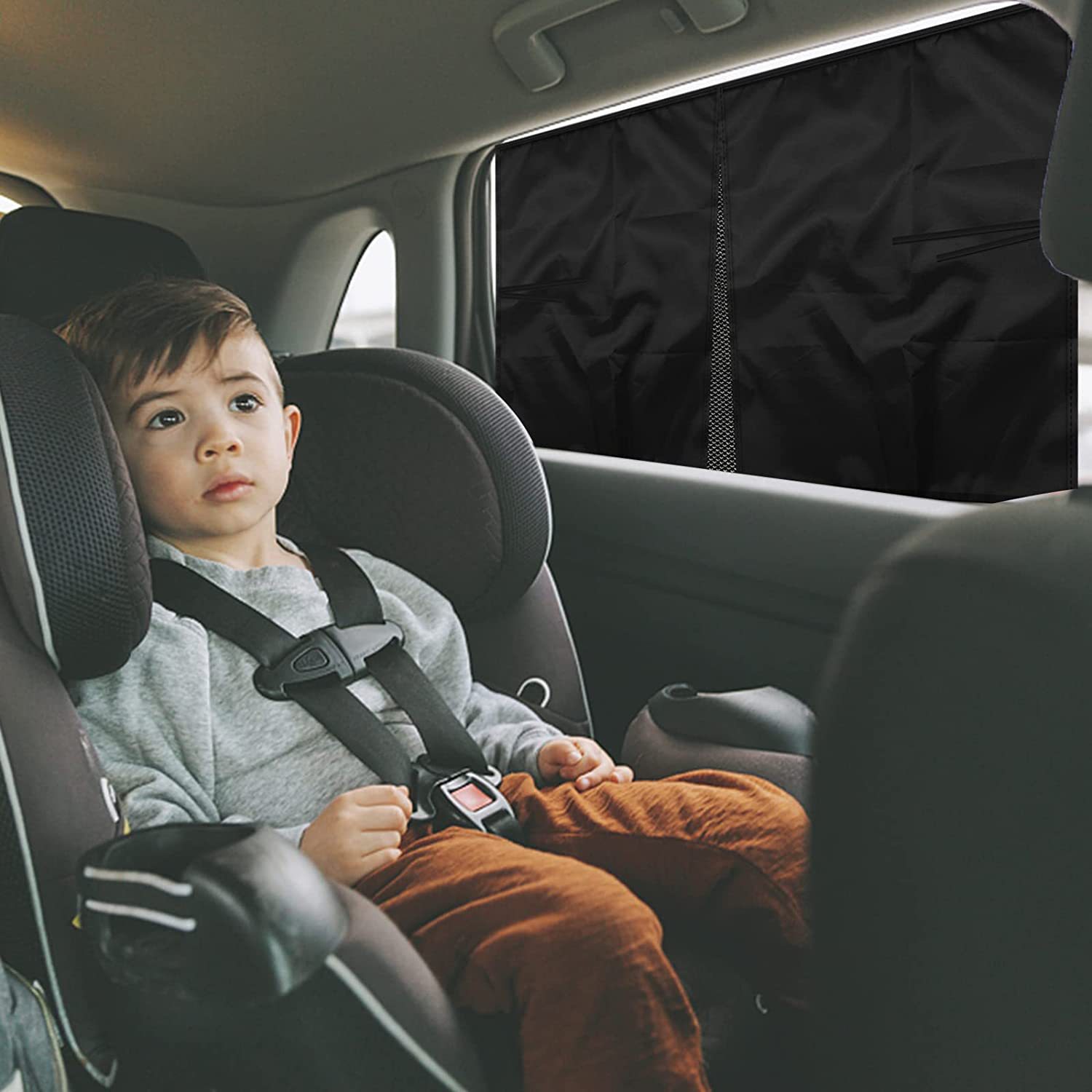 Cross-border car mesh curtain rear window sunshade magnetic car shade double-layer split sunscreen curtain