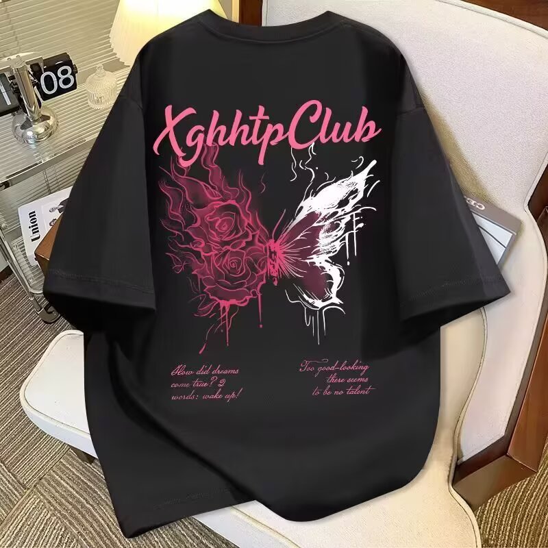 T-shirt oversize con stampa farfalla per uomo e donna_voghion.com