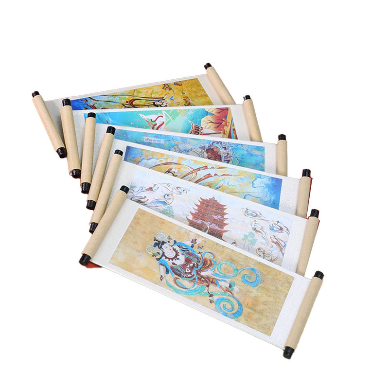敦煌飛天木製巻物冷蔵庫マグネット立体観光博物館壁画文化創造磁石お土産中国風|undefined