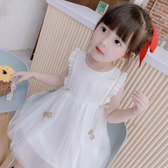 Girls dress summer 2021 new style short-sleeved white gauze skirt girl skirt children's summer dress princess dress