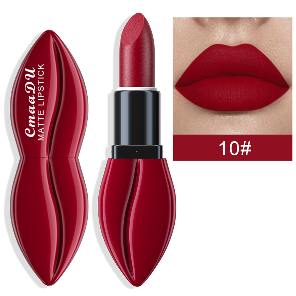 CmaaDu 10 Colors Matte Velvet Finish Long-lasting Moisturizing Lipstick Wholesale Cross-border Model_voghion.com