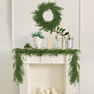 Cross-border Amazon simulation 1.8 m pine needle rattan Christmas decoration cypress pine artificial pine needle wreath wall hanging