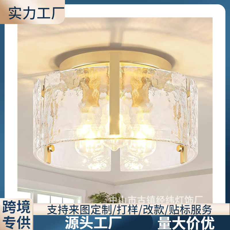 Zhongshan Lighting Amazon In-Stock Gold Modern Glass Lampshade Entryway Bathroom Us Standard Bedroom Ceiling Light Zhongshan Lighting Amazon In-Stock Gold Modern Glass Lampshade Entryway Bathroom Us Standard Bedroom Ceiling Light