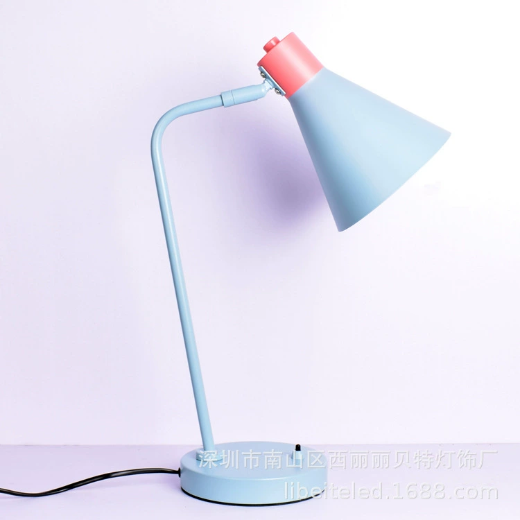 Blue table lamp for hotel for bedroom, reading for bed