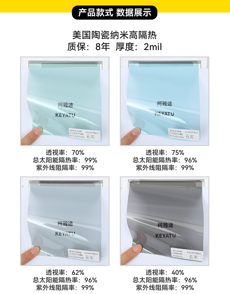 Car high insulation film glass film safety film explosion-proof film Skin Care film magnetic control Film solar film Full roll factory wholesale