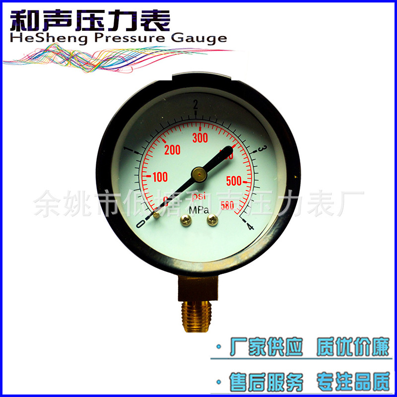 厂家批发普通压力表Y63径向4MPA特种表来图来样真空表负压表