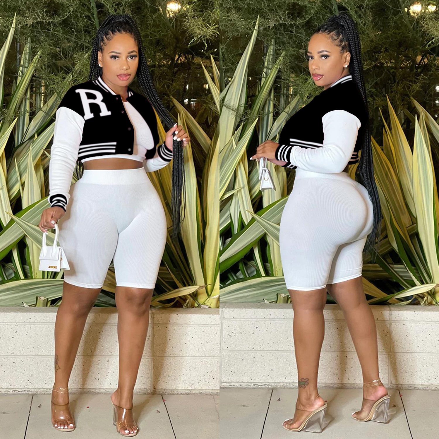 X6001 transfronterizo AliExpress Amazon europeo y americano moda mujer manga larga ombligo abrigo forro pantalones traje de tres piezas
