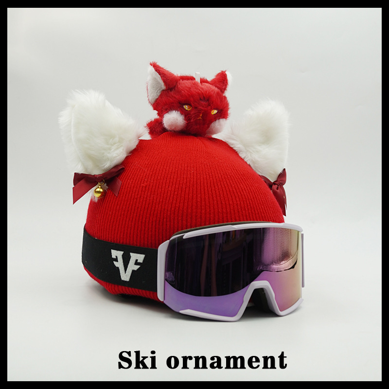 Detachable Helmet Cover Doll Cat Ear Skiing Cover Accessories