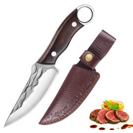 手工锻打小刀锋利割肉刀户外野营手把肉多功能露营刀具便携水果刀