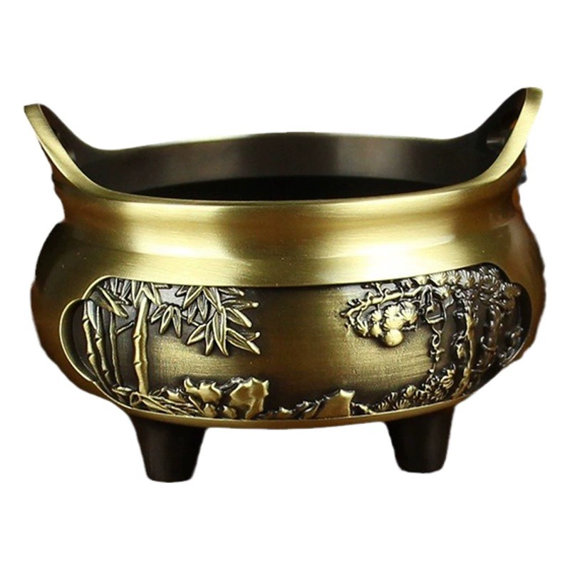 Латунная резьба цветок мост ушная печка домашнее поклонение в помещении чистая медь курильница линия курильница украшение тыквы держатель для благовоний