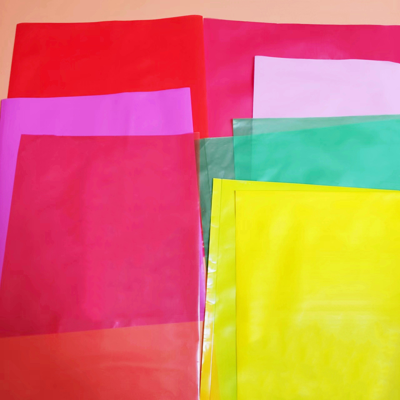 pe高压筒膜彩色塑料薄膜自封平口服装包装袋筒料卷膜防尘收纳包装