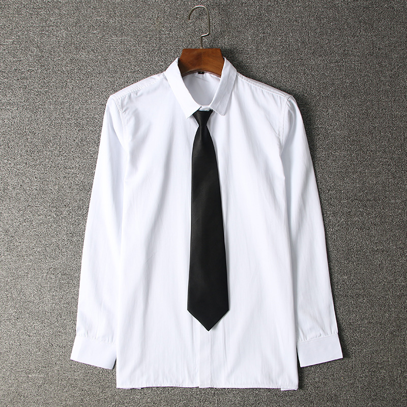 Men's College Student Uniform Korean Style Plus-Size School Uniform Dk Uniform Long-Sleeved Shirt Jk Loose Short-Sleeved Shirt