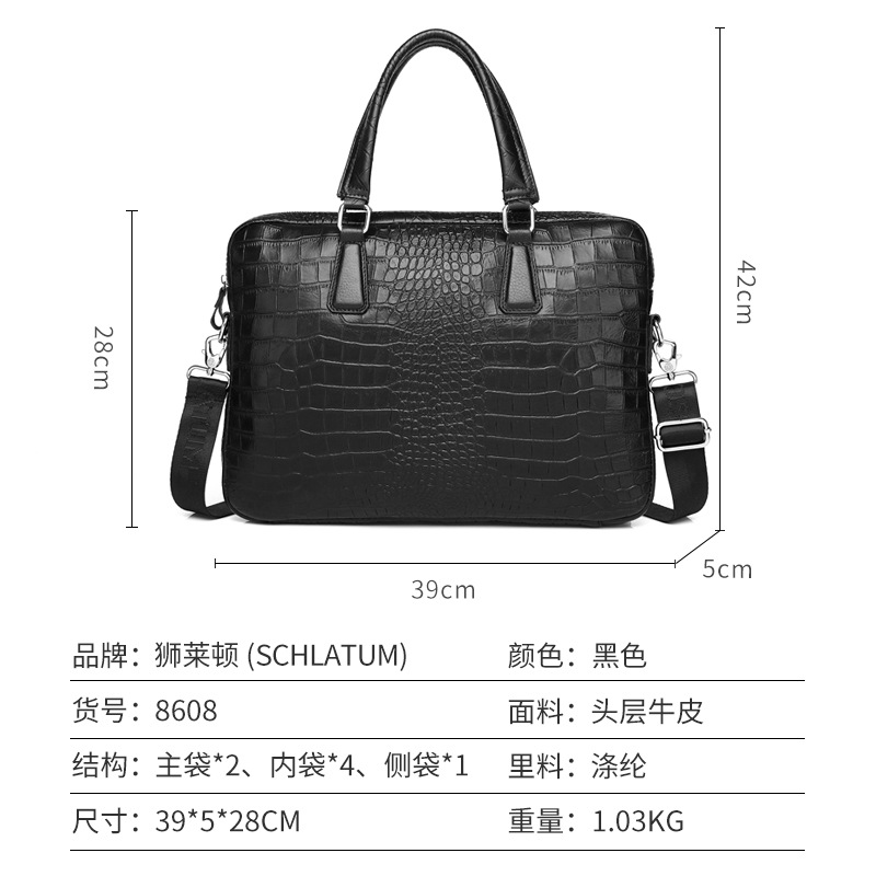 B9752 1190K TÚI XÁCH NAM GUATDLE VÂN DA CÁ SẤU TÚI ĐỰNG MÁY TÍNH TÚI XÁCH VÍ NAM DA BÒ G04 SẢN PHẨM MỚI