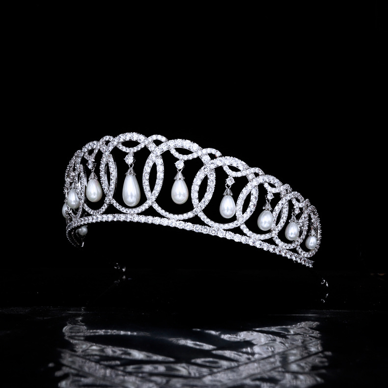 Title 4, Royal Queen Crown Zirkon Braut-Haarschmuck. Fun...