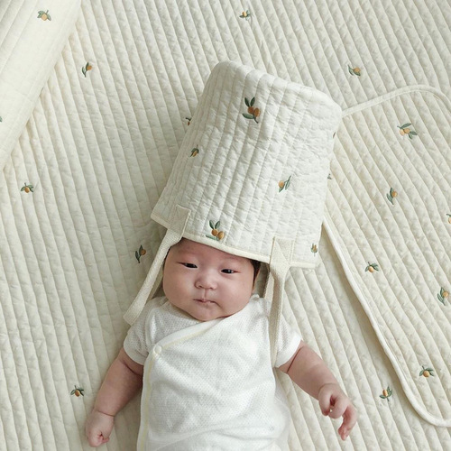 ins Korean style breathable sweat-absorbent baby embroidered cotton sheets newborn thickened cotton mattress
