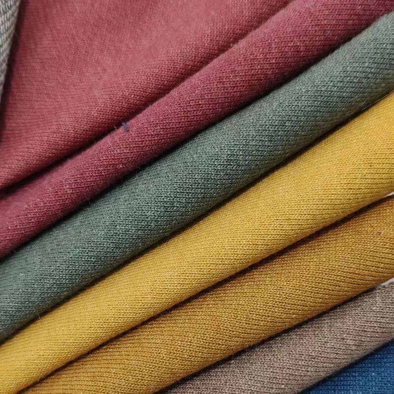 Colorful Denim Twill Terry Bottom Knitted Fabric 260g Colorful Knitted Denim Knitted Sweatshirt 51210