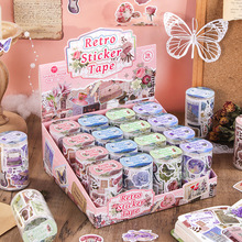 跨境爆款复古贴纸胶带创意手账PET防水贴纸DIY手机水杯装饰素材贴