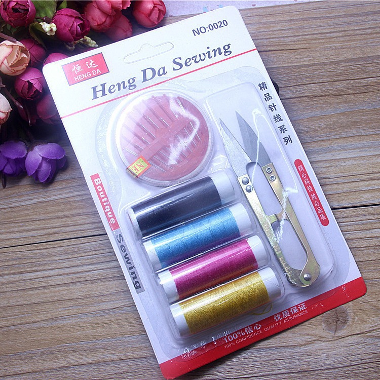 Hengda hilo tijeras + costura combinación costura kit herramientas de costura 2 yuanes tienda de departamentos al por mayor