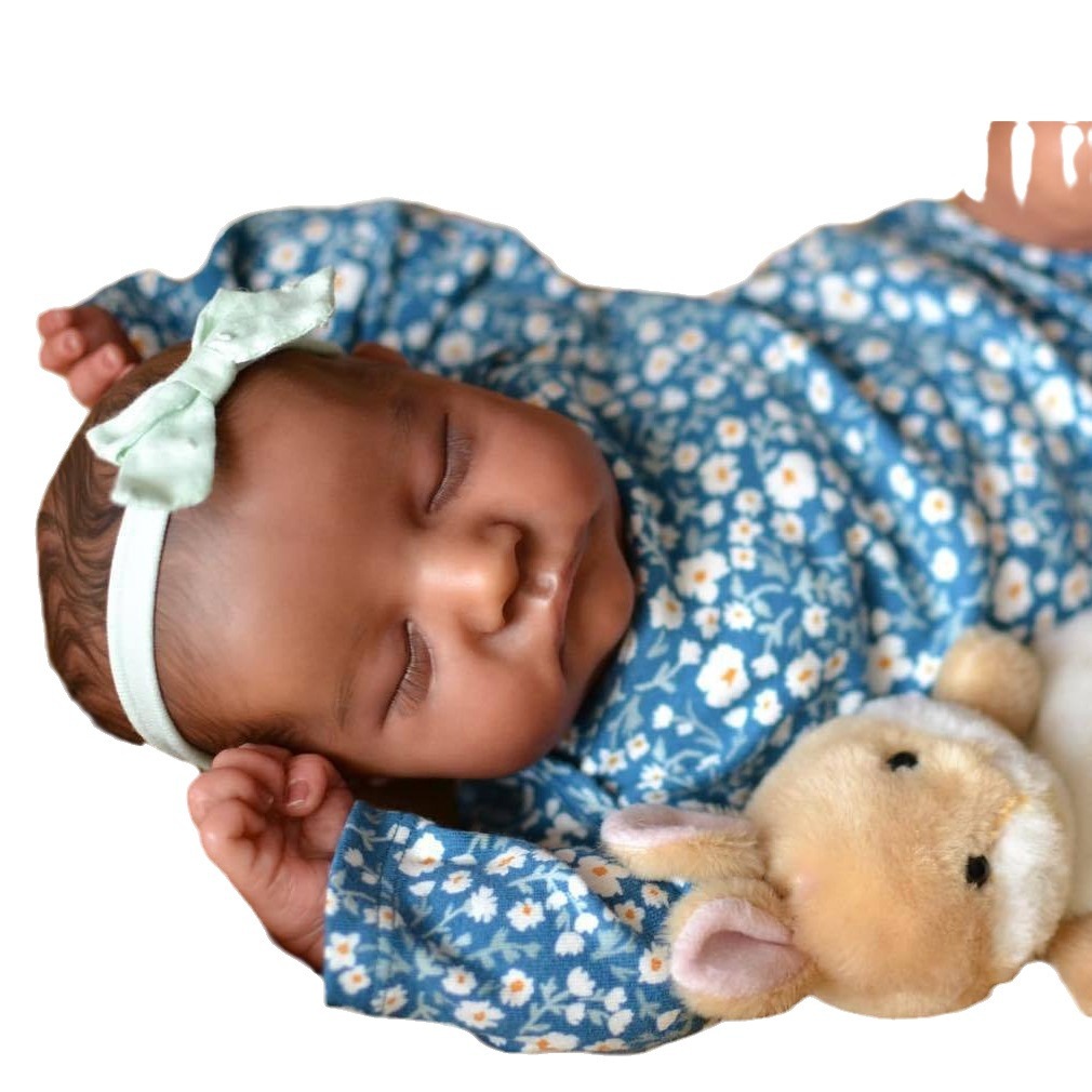 49cm reborn muñeca simulación bebé Levi bebé negro transfronterizo e-commerce entrega de una sola pieza