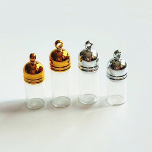 Transparent Perfume Essential Oil Bottled Pendant Screw Twist Cap Small Glass Bottle Pendant for Placing Tire Cinnabar Jewelry