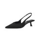 Thin Heel Low Heel Sandals for Women ~ New Style Baotou Rear Empty Single Shoes Shallow Mouth French Elegant Fashionable Elegant Black Women's Shoes