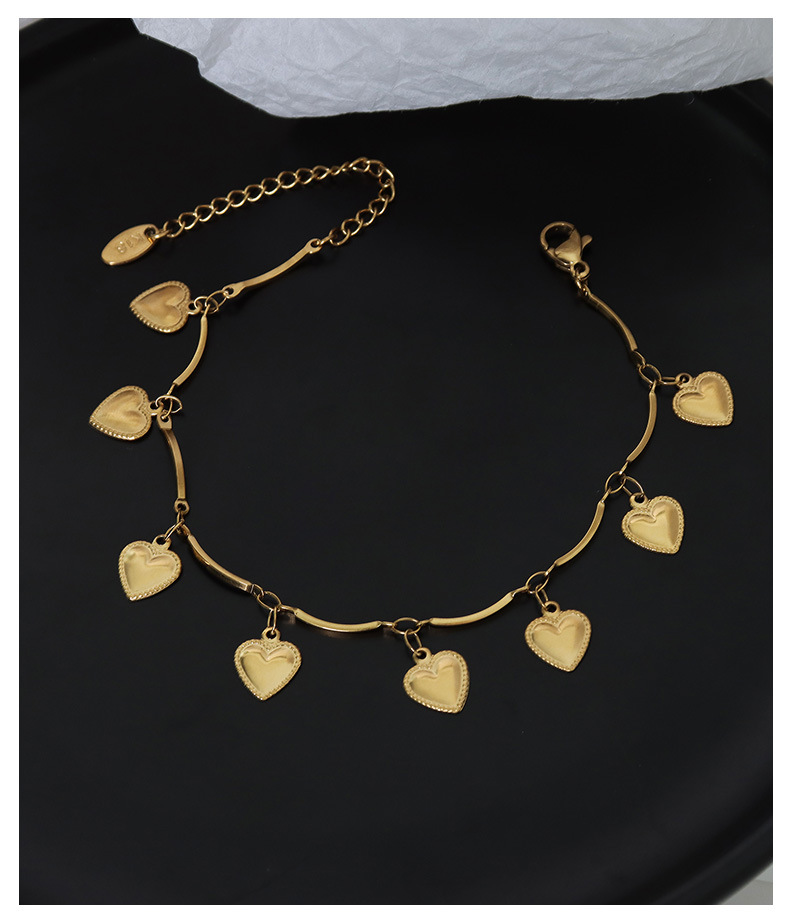 fashion titanium steel 18k goldplated heart bracelet wholesalepicture3