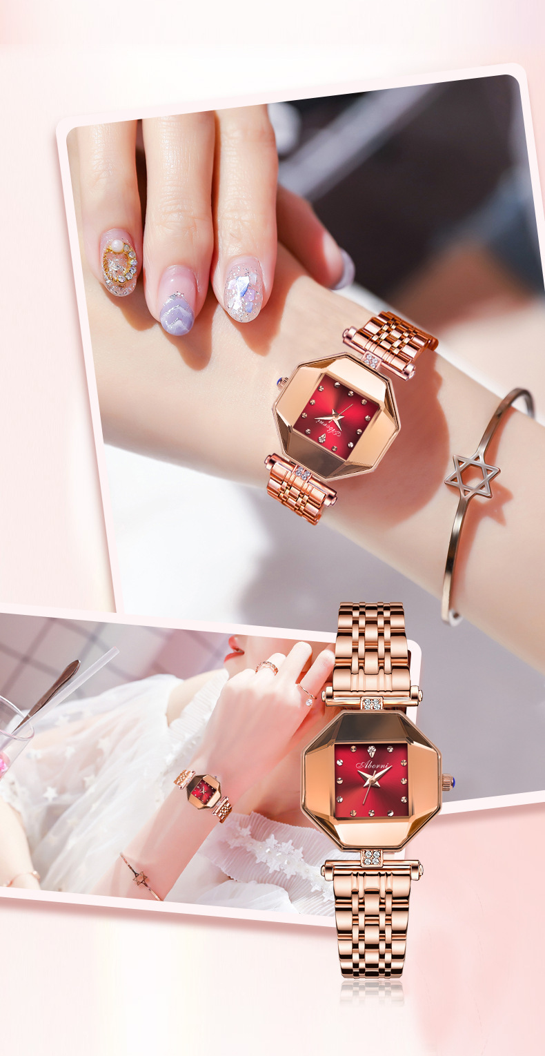 Style Simple Couleur Unie Bouton Pression Double Papillon Quartz Femmes De Montres display picture 2