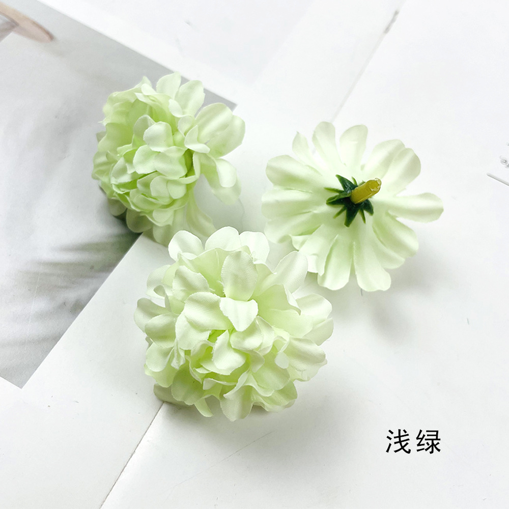Simulación multicapa hortenida crisantemo cabeza DIY hecha a mano tocado material flor artificial decoración de la sala de bodas diseño de fondo de pared
