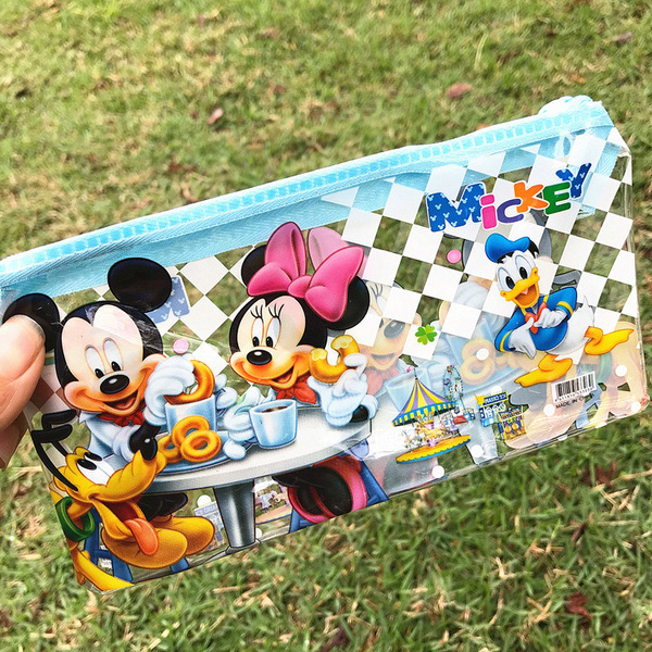Cartoon cute waterproof transparent pencil case with zipper for…