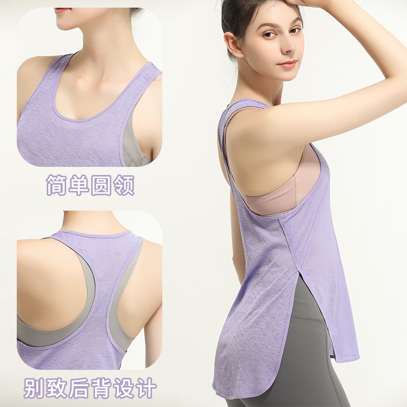 Chaleco deportivo europeo y americano ropa exterior de las mujeres ropa de entrenamiento de larga duración sin mangas de secado rápido camiseta suelta ropa de yoga superior