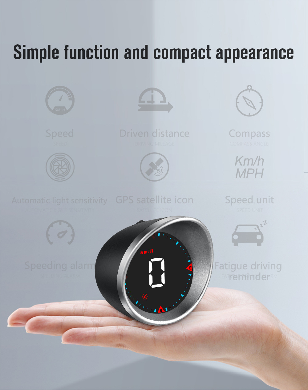 Cross-border car HUD head-up display, universal for cars, with Beidou GPS, over-speed alarm, high-definition smart display G5