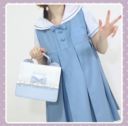 Korean version large-capacity niche cross-body jk uniform bag for women 2024 new trendy student portable single and double shoulder ins