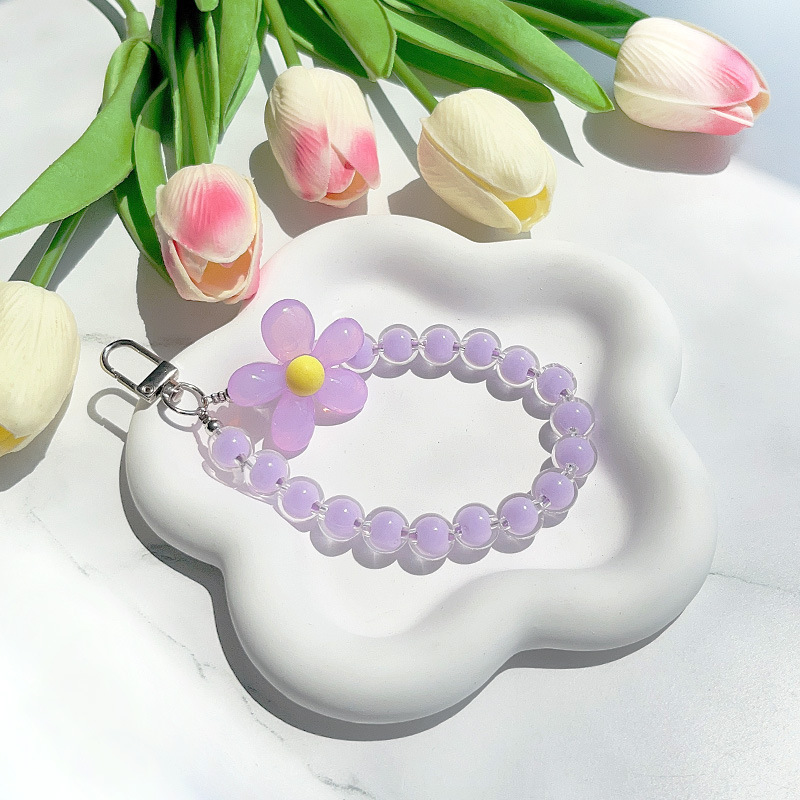 Cadena de cuentas moradas