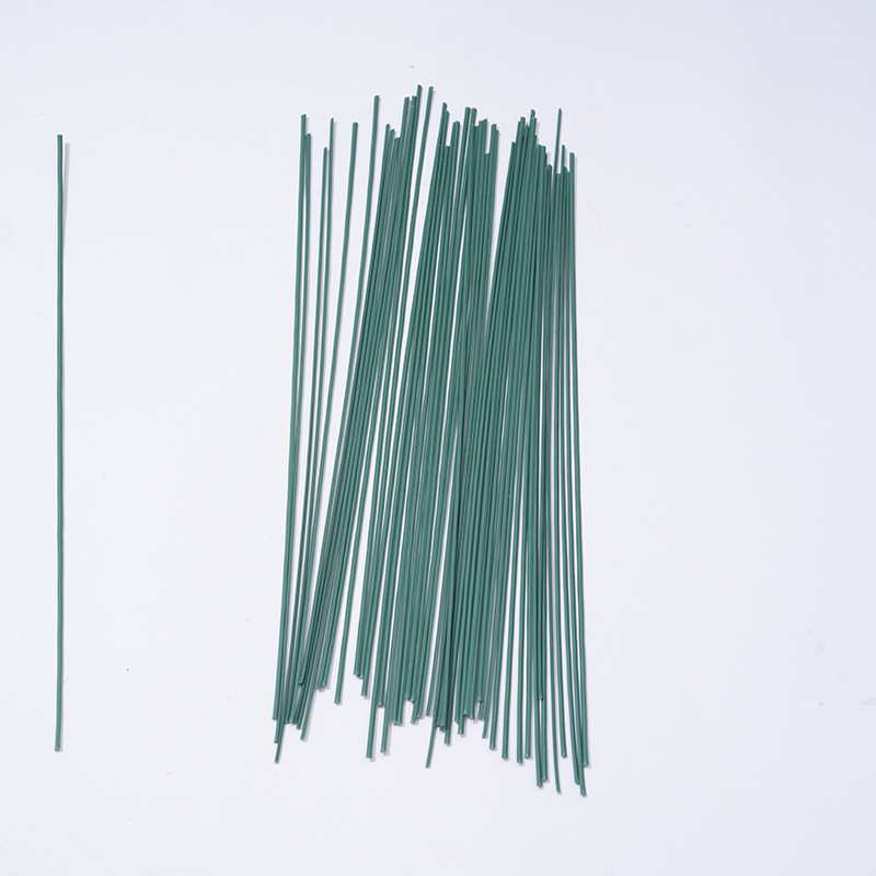 仿真花枝花杆手工丝网花diy花艺制作材料花束绿胶细铁丝花茎批发