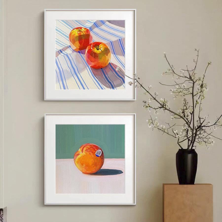 现代简约客厅色彩油画糖果静物挂画水果壁画玄关餐厅正方形装饰画