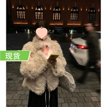 进口提格拉多羊卷毛皮草外套女冬季中长款皮毛一体大衣