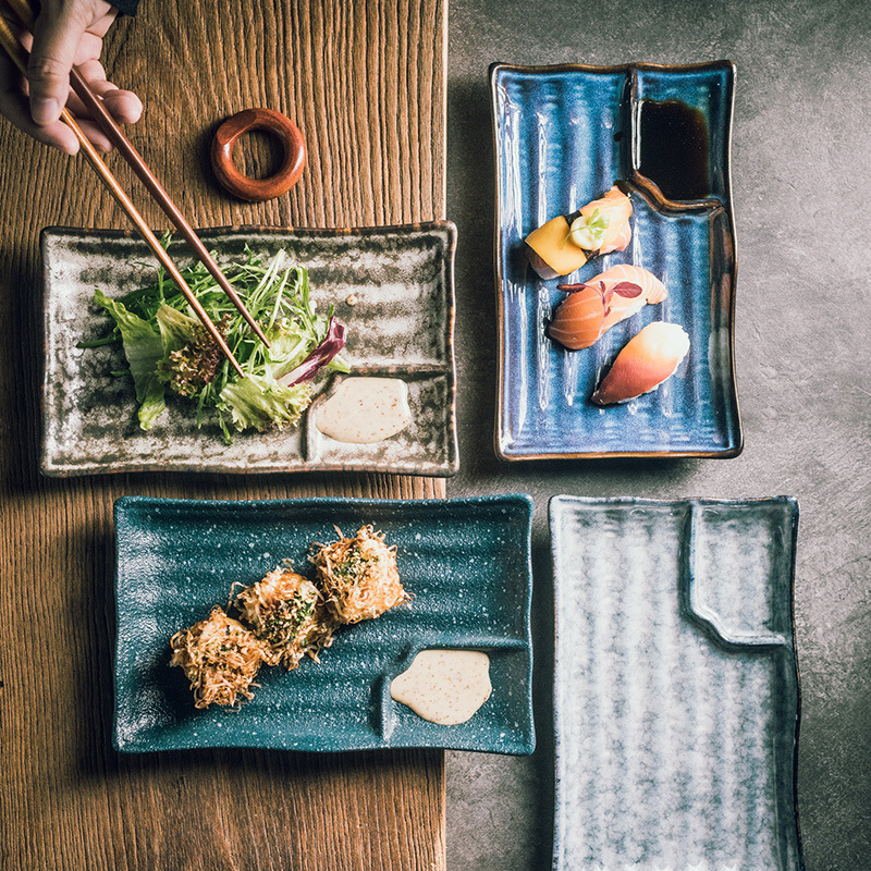 Ceramic Japanese -style dumpling plate with vinegar plate dipping…