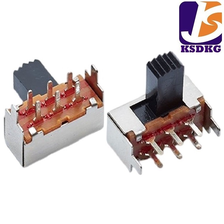 批发拨动开关两档6脚  电源限位转换小开关 双刀成侧插滑动波段