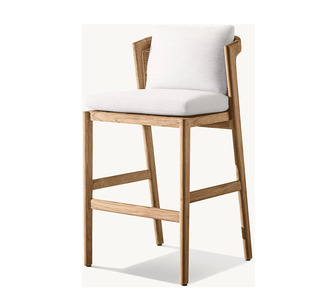 Outdoor Bar Chair, Leisure Bar High Stool, Balcony Outdoor Rattan Chair, Open-Air Restaurant, Cafe, Internet Celebrity Bar Chair