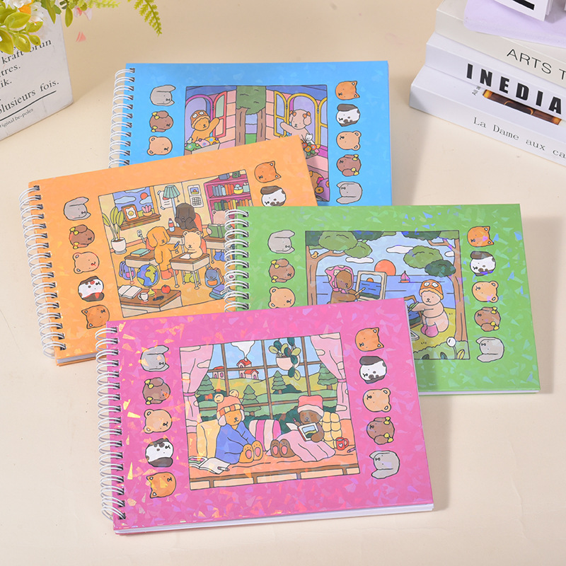 スポットクロスボーダー A5 ハードサイドコイルぬりえ BOBBIE GOODS 子供用絵画落書きマーカーぬりえ|undefined
