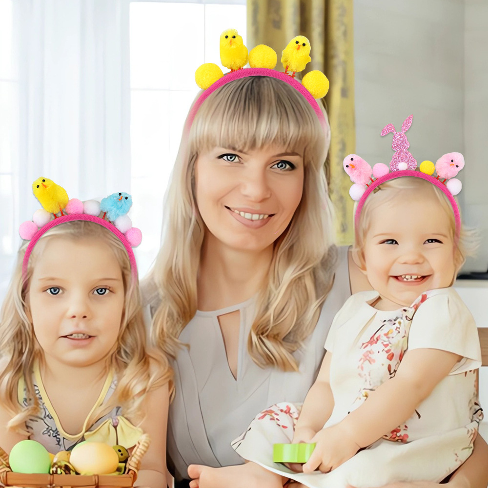 Easter Festival Easter Cute Rabbit Chick Hairball Party Festival Headband Party Supplies Party Accessories 1 Piece