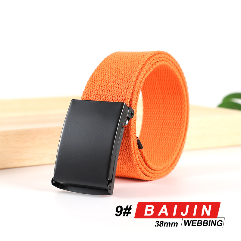 Cinturón unisex de lona y algodón con logo personalizado, estilo casual para estudiantes y negocios