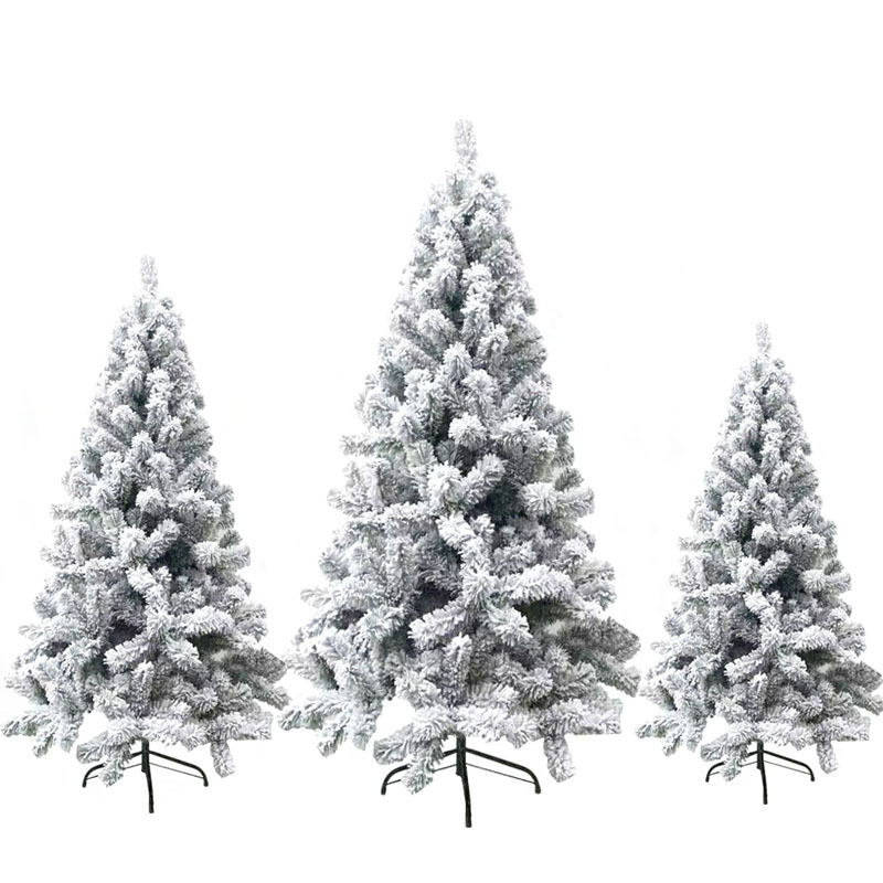 Nuevos adornos navideños transfronterizos, árbol de Navidad artificial plegable en forma de lápiz, flocado, de PVC encriptado, para hotel, de pie, de fábrica.