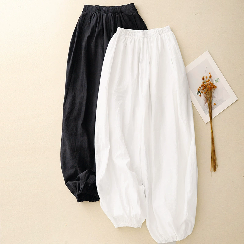 Фактический снимок летних тонких брюк-сикала 2025 года, светлые повседневные брюки в стиле Ямамото с фонариками, ленивые и непринужденные брюки