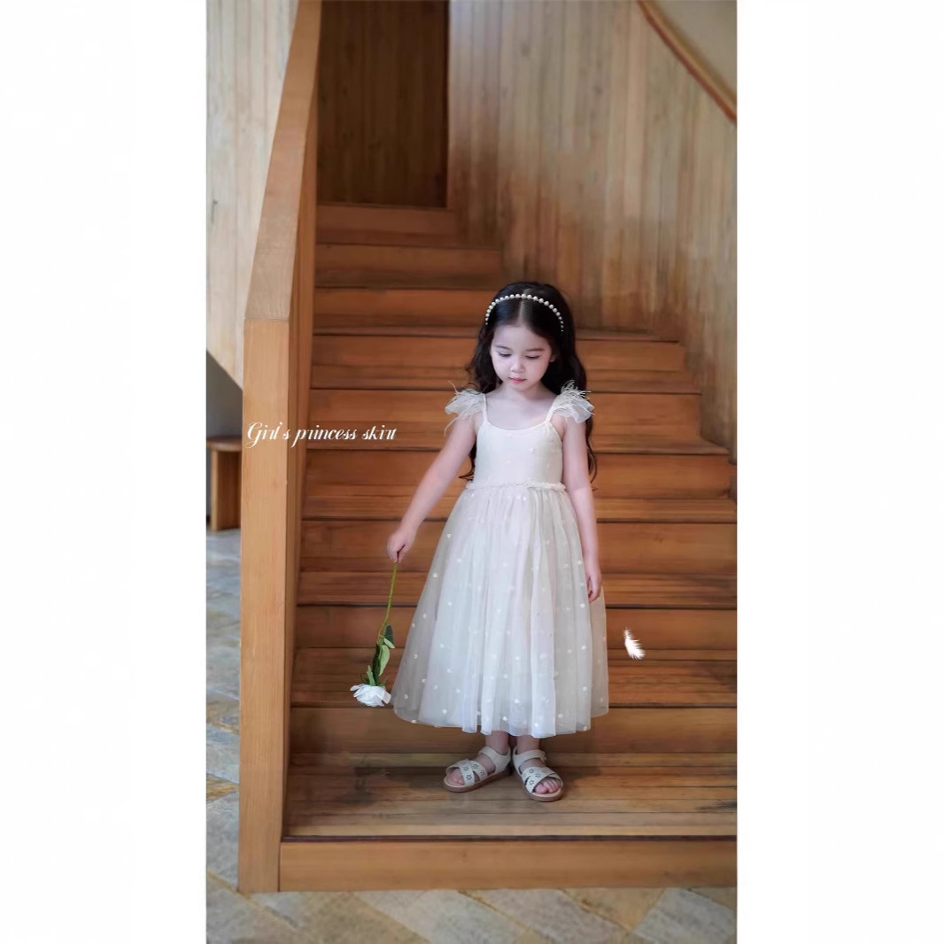 Girls Dress Children's Suspender Princess Dress 2025 Summer New Style Baby Girl Korean Style Western Dress
