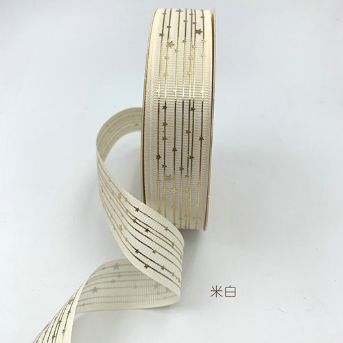 Hilo dorado cinta Star ribbon bar material de soporte cinta flor caja de regalo embalaje cinta hecha a mano al por mayor