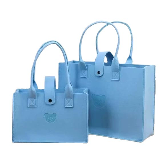 Handheld organizer tote bag, thickened construction, bear motif, sizes 20×15×9–40×30×13 cm